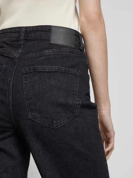 Jeansy z szeroką nogawką z mieszanki bawełny model ‘JUICY LIFE’ Only czarne