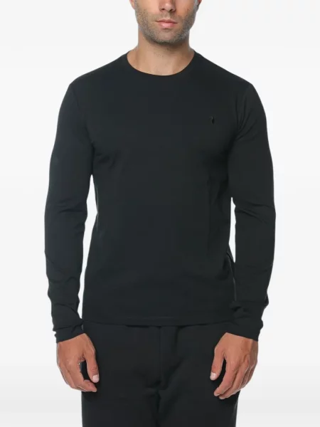 Lung tricou Trussardi cu autograf negru