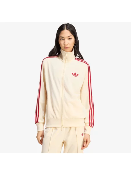 Jachetă adidas Firebird Track Top Loose Warm Vanilla/ Team Victory Red XS roșu