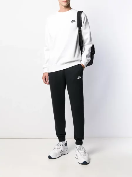 Fleecové běžecké kalhoty Nike bílé