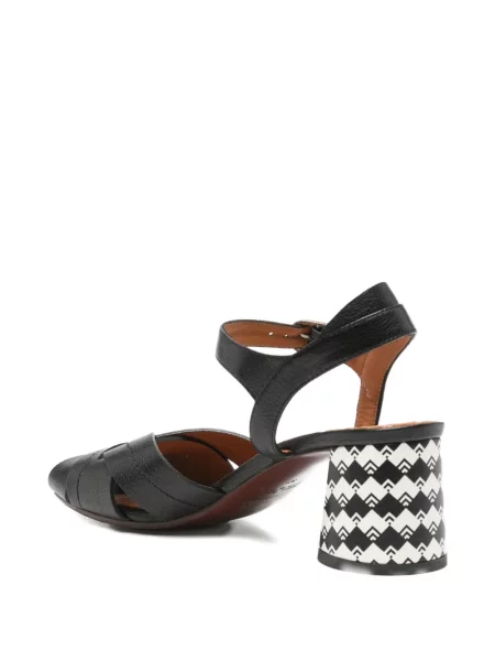 Sandale Chie Mihara cu imprimeu geometric negru