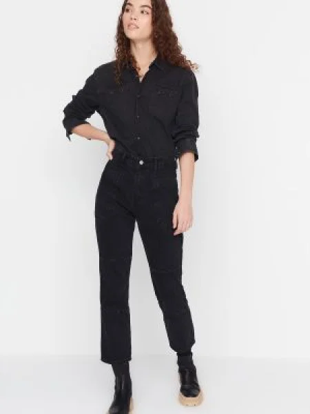 Blugi drepți Trendyol negru