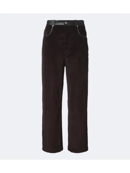 Pantaloni Bottega Veneta de catifea cord maro