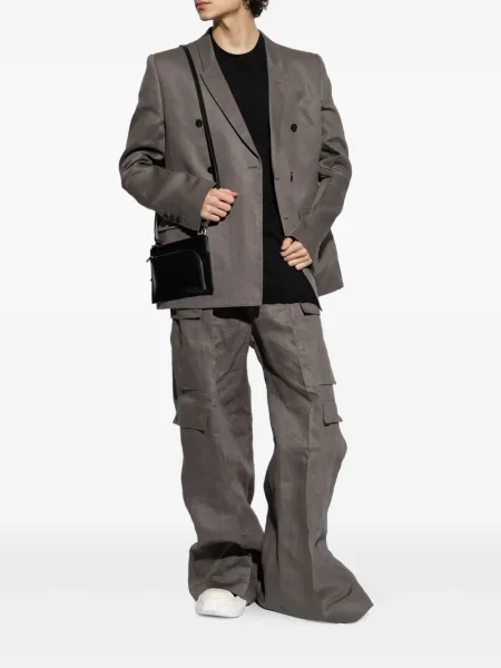 Sacou Rick Owens de in cu două rânduri de nasturi gri
