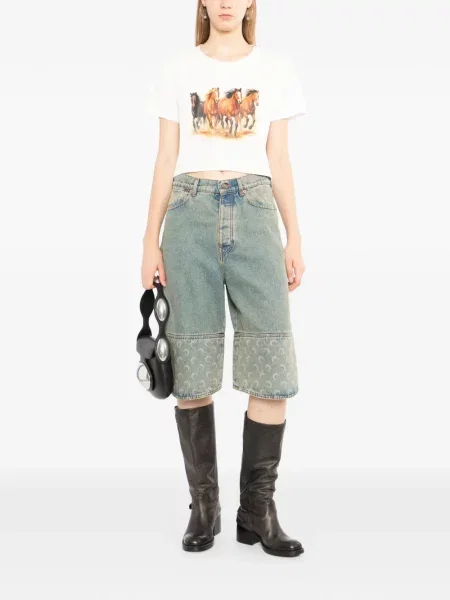 Decupat tricou Melt cu imagine alb