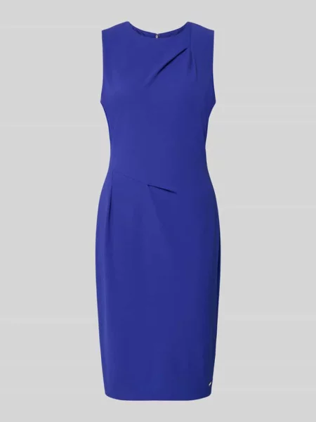 Sukienki etui do kolan z okrągłym dekoltem Calvin Klein Womenswear niebieska