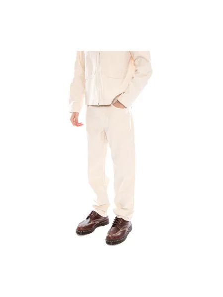 Jeansy o kroju straight fit z czystej bawełny Only & Sons beżowe
