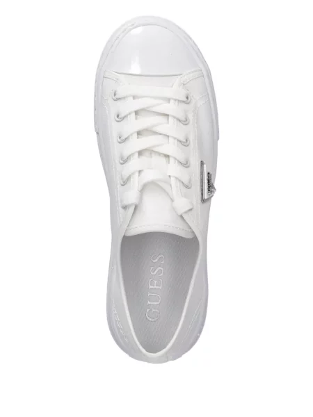Sneakerși Guess cu platformă cu autograf alb