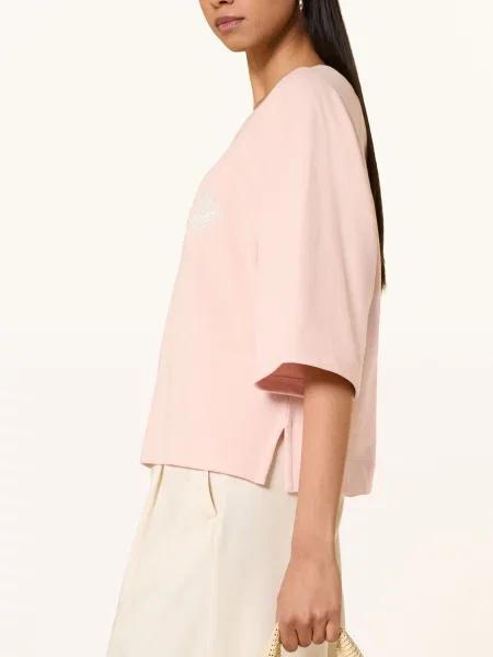 Oui Mikina S Rukávy A Ozdobnými Korálky světle růžová bílá