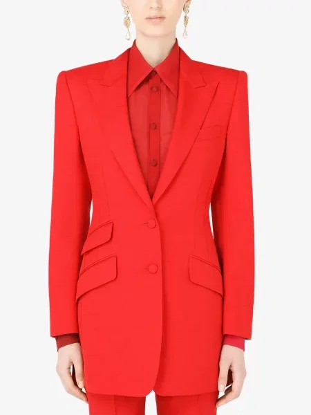 Hedvábné sako Dolce & Gabbana červené