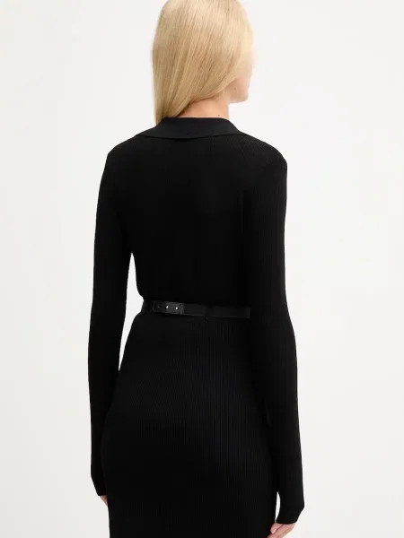 Elisabetta Franchi body selyemkeverékkel nyomott mintás fekete