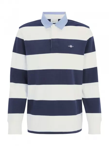 GANT Tricou bleumarin / albastru deschis alb