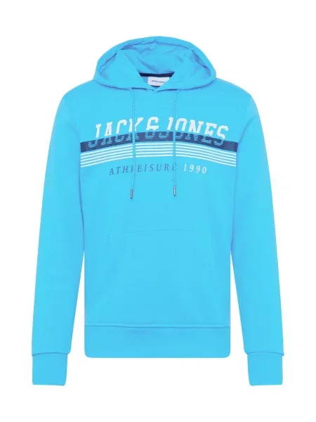 JACK & JONES Tréning póló Iron tengerészkék / azúr fehér