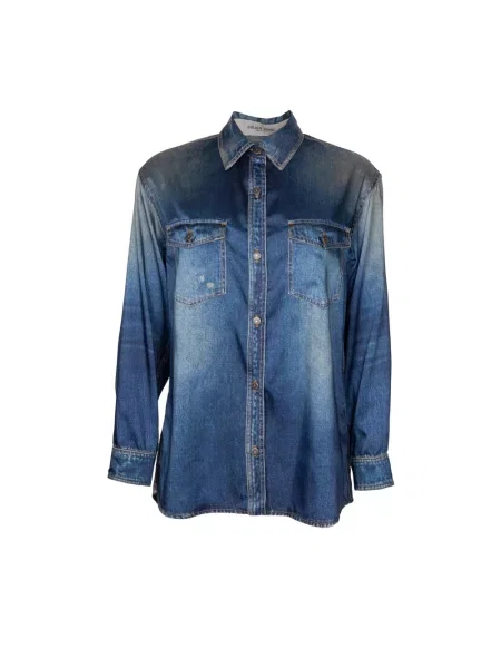 Bluzka Golden Goose z nadrukiem niebieska