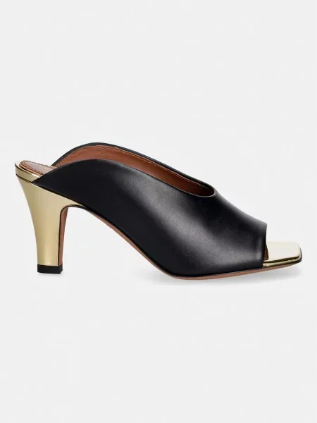 Кожаные шлепанцы Pollini на шпильке