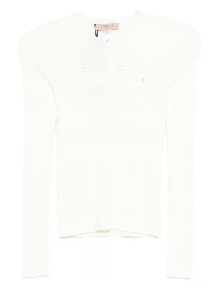 Top Twinset tricotate alb