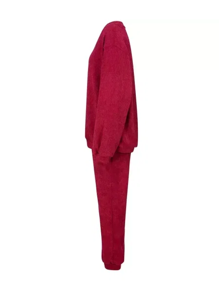 Komplet dresowy Pri sztruksowy czerwony