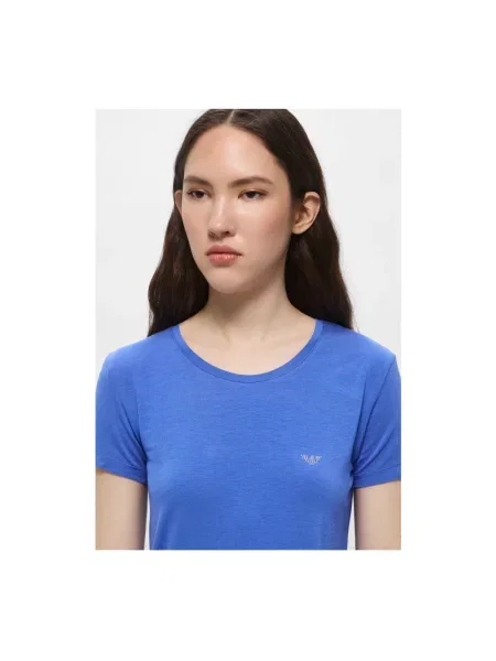 Koszulka Emporio Armani z logo niebieska