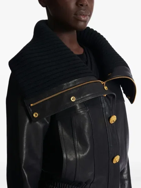 Geacă Balmain tricotate negru