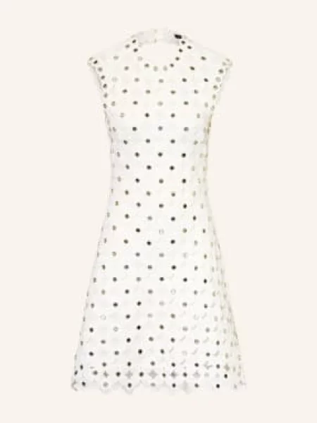 Maje Sukienka Koktajlowa Z Koronki weiss biała