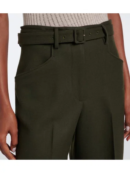 Pantaloni Gabriela Hearst de lână verde