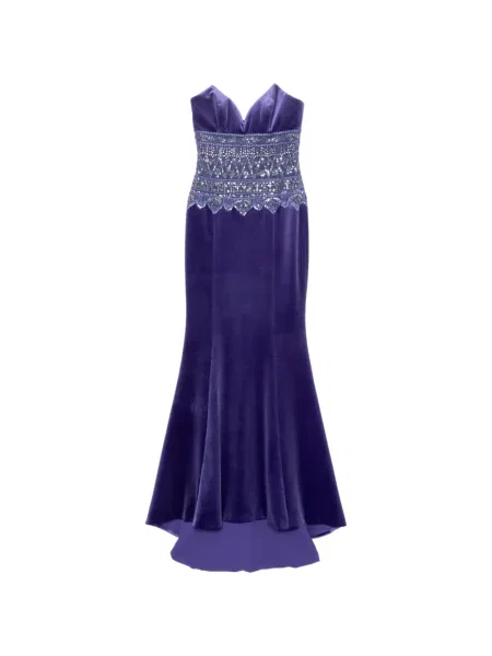 Rochie Saiid Kobeisy cu broderie de costum violet
