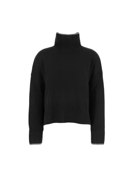 Lniany sweter Pinko czarny