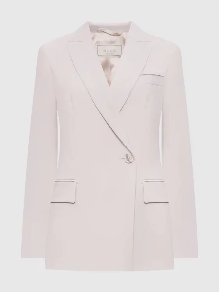 Жакет з вовною з брендовим патчем Peserico бежевий