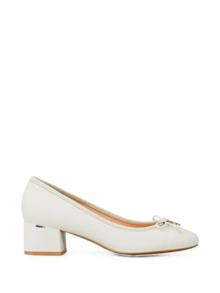 Pantofi cu toc Michael Kors cu funde alb