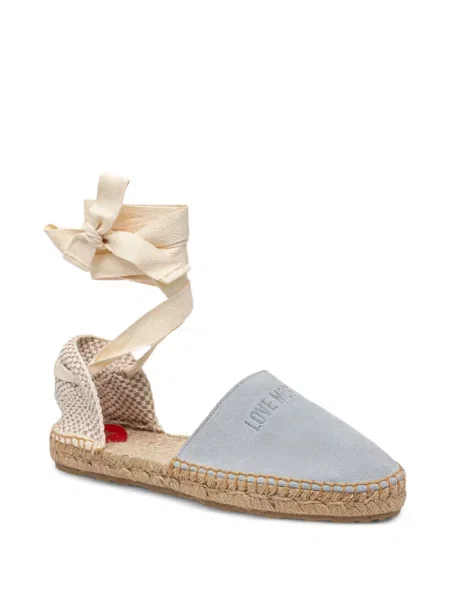 Espadrilles Love Moschino nyakkendővel autogrammal kék