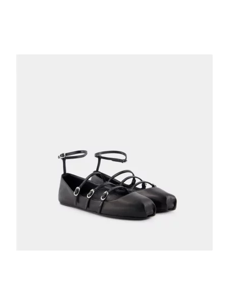 Balerinki Alexander Mcqueen skórzane czarne