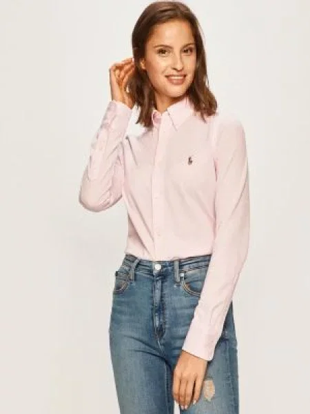 Tričko Polo Ralph Lauren slim s klasickým límcem růžová
