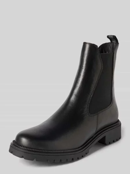 Buty chelsea z naturalnej skóry bydlęcej Tamaris czarne