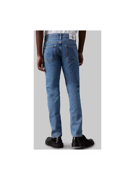 Jeansy straight leg Calvin Klein niebieskie