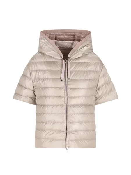 Palton Herno cu glugă scurt roz