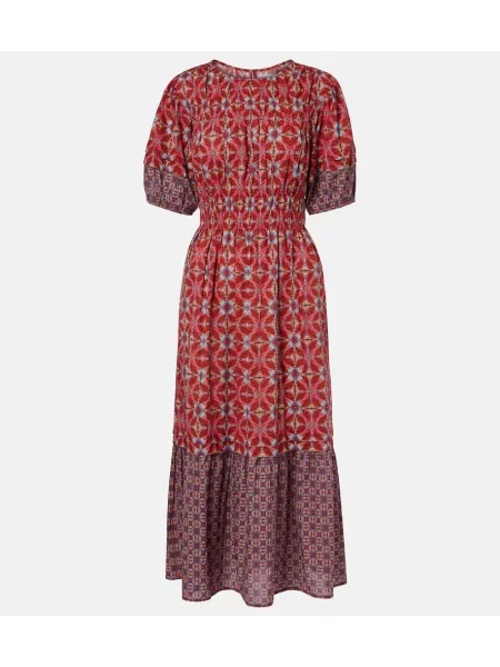 Rochie midi Velvet de catifea cu imagine până la genunchi roșu