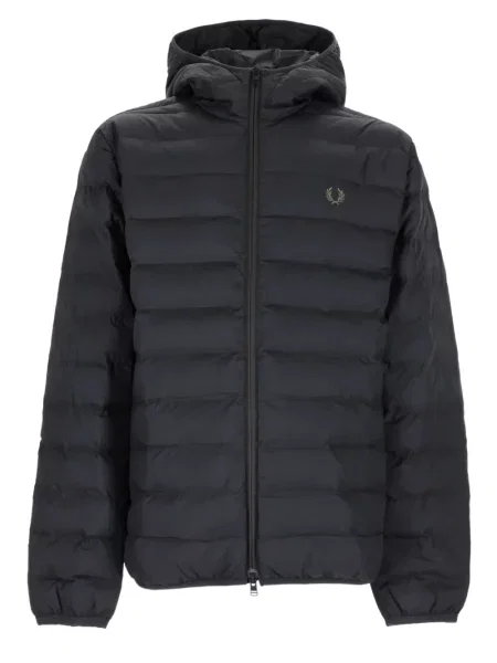 Geacă cu puf Fred Perry cu glugă albastru