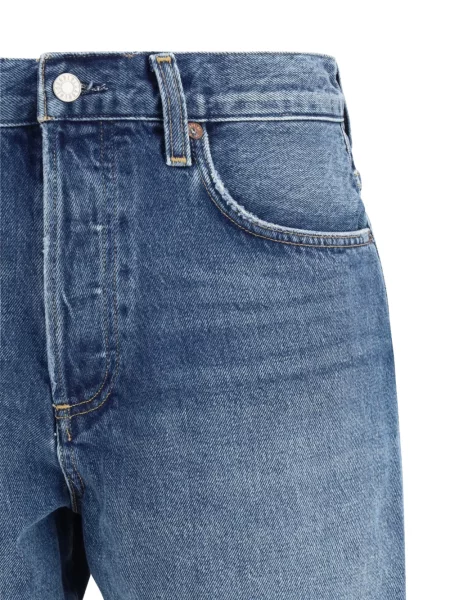 Pantaloni scurți din denim Agolde albastru