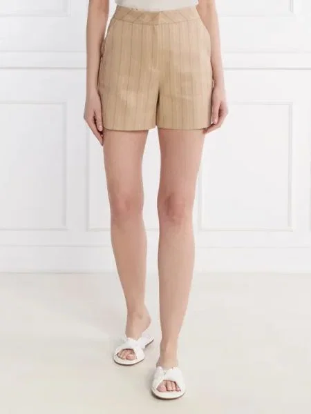 Marc Cain Pantaloni scurți WEIDA | Relaxed fit | cu adaos de in bej