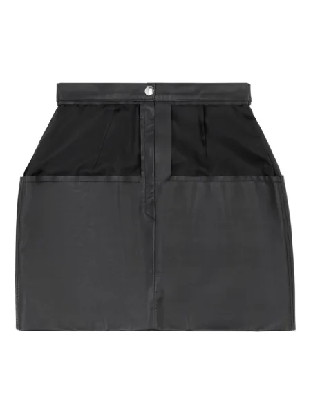 Fustă din piele Mm6 Maison Margiela negru