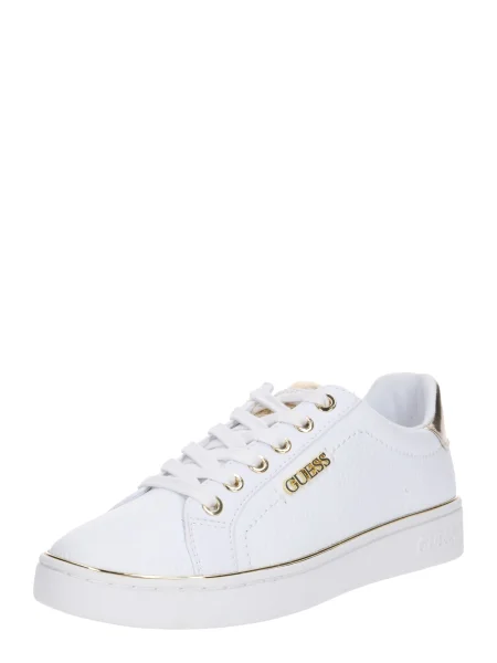Sneakerși Guess din piele alb