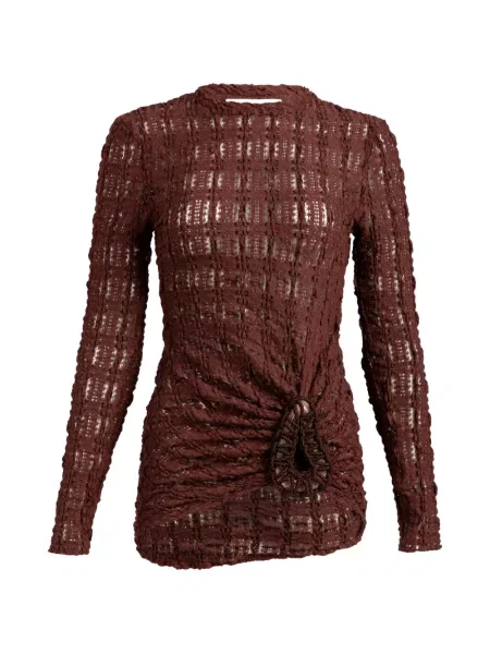 Lung tricou Silvia Tcherassi cu volane maro