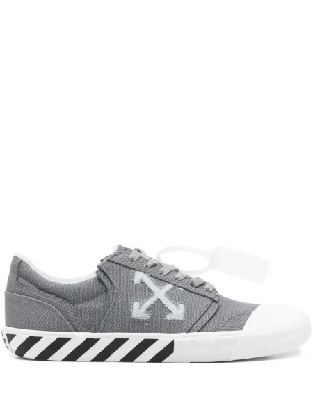Sneakerși Off-white cu dungi cu imagine alb