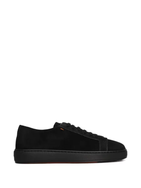 Sneakerși Santoni cu șireturi din dantelă negru