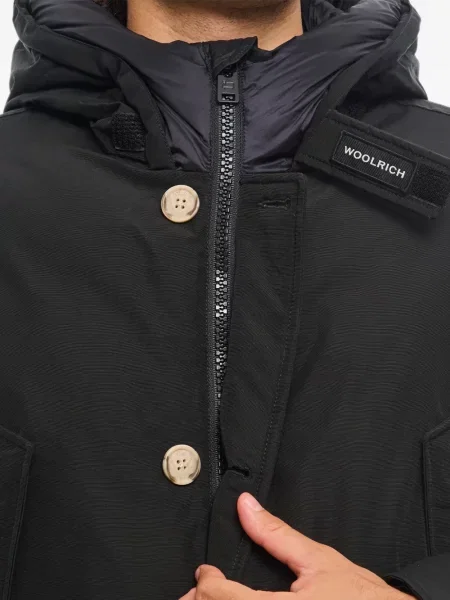 Palton Woolrich cu glugă negru