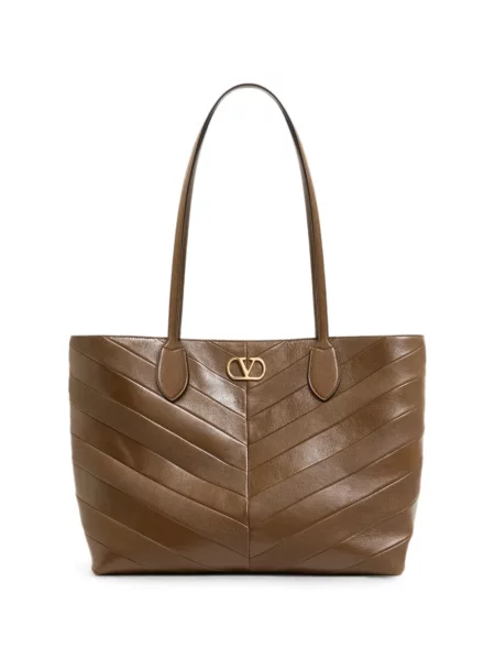 Geantă shopper Valentino Garavani maro