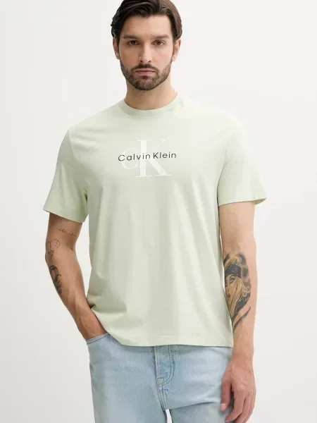 Calvin Klein Jeans t-shirt z nadrukiem zielony
