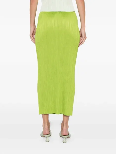 Fusta plisata Pleats Please Issey Miyake plisată verde