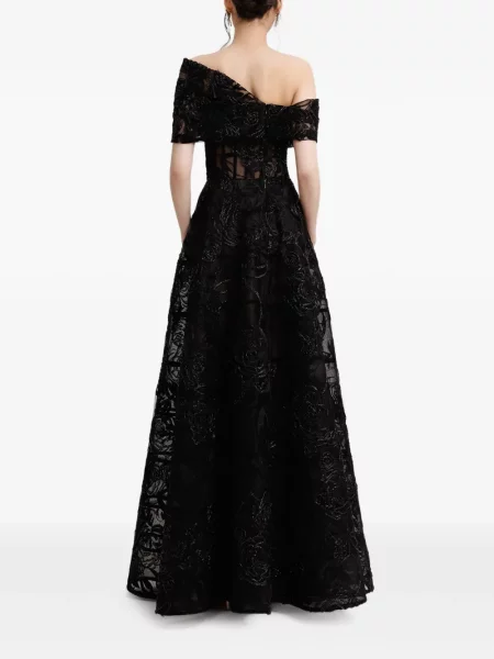 Rochie maxi Gemy Maalouf asimetrică negru