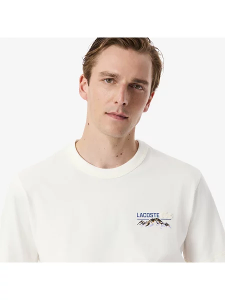 Lacoste T-Shirt Z Okrągłym Dekoltem Classic Fit biały